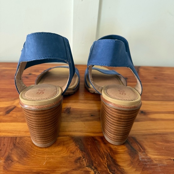 Sorel | Shoes | Sorel Womens Nadia Heel Sandal | Poshmark Sorel Nadia Suede Block Heel Strap Sandals in Blue Shadow